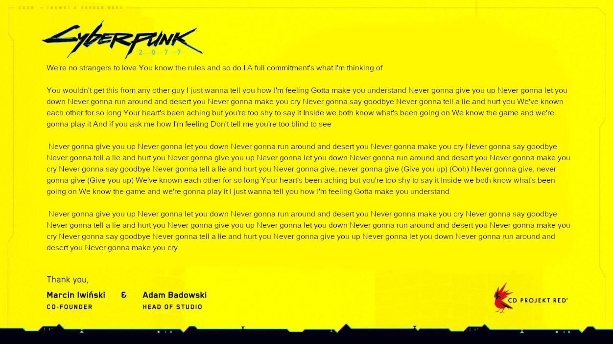 Cyberpunk 2077 Release Meme