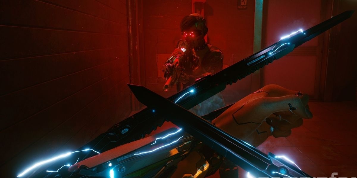 Cyberpunk approaching enemy with mantis blades