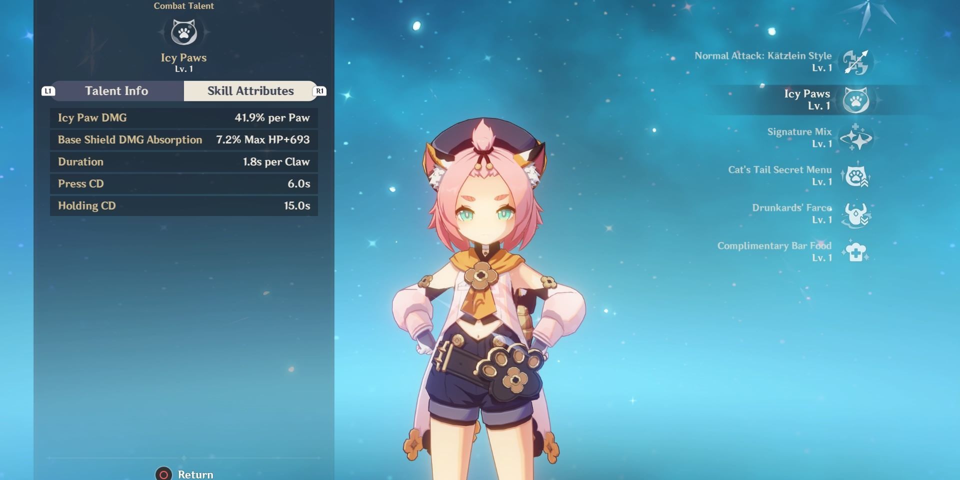 Genshin Impact Diona Skill Info