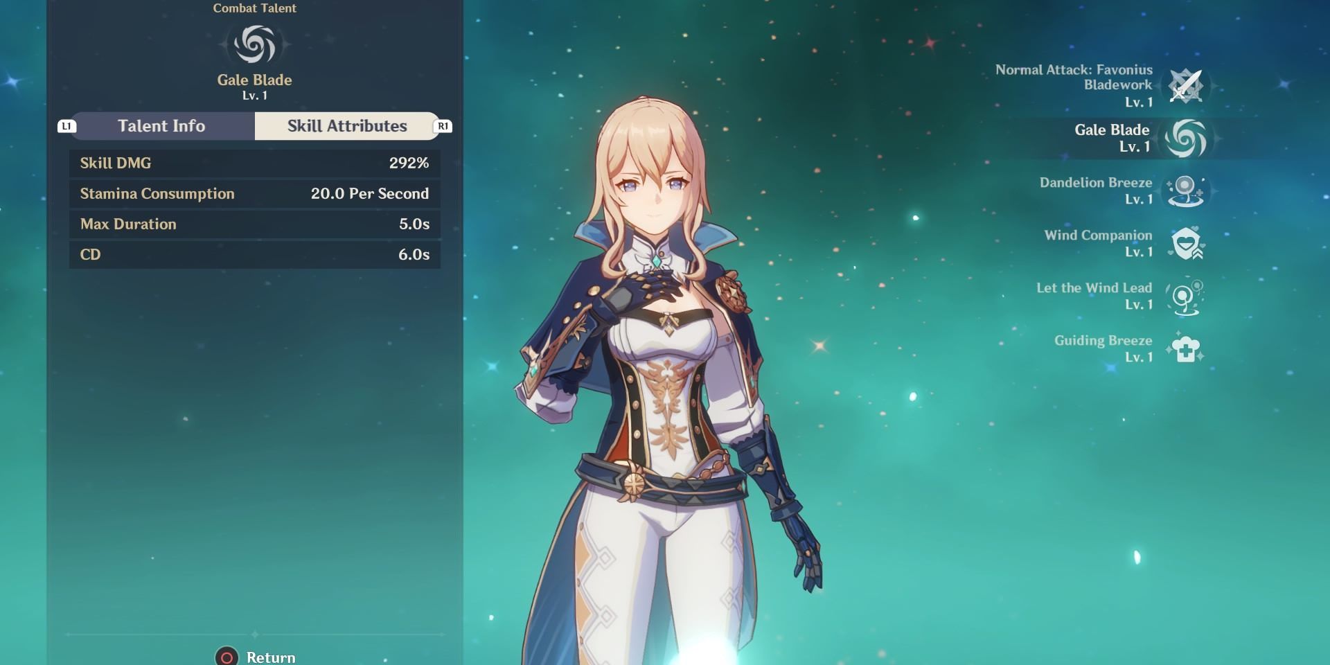 Genshin Impact Jean Skill Info