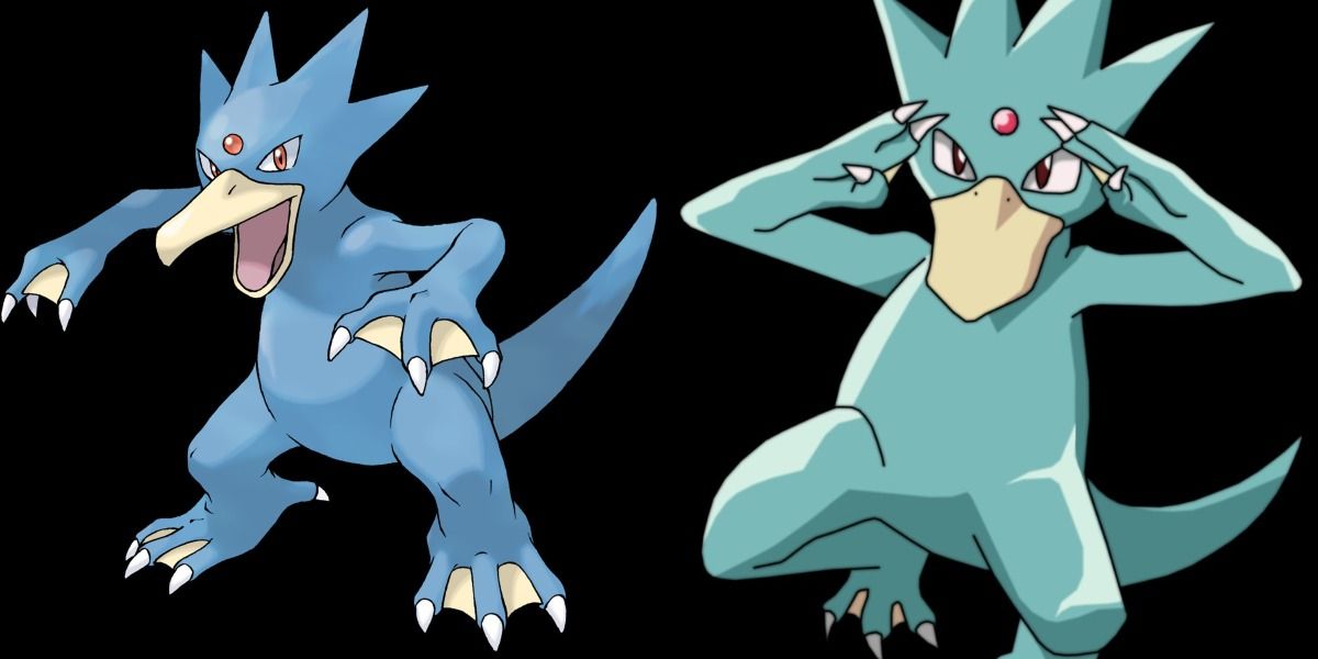 Collage of Golduck. Two images