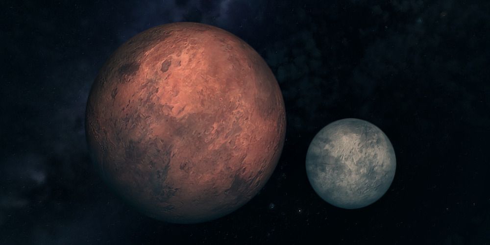 Nirn's moons Masser and Secunda in Skryim