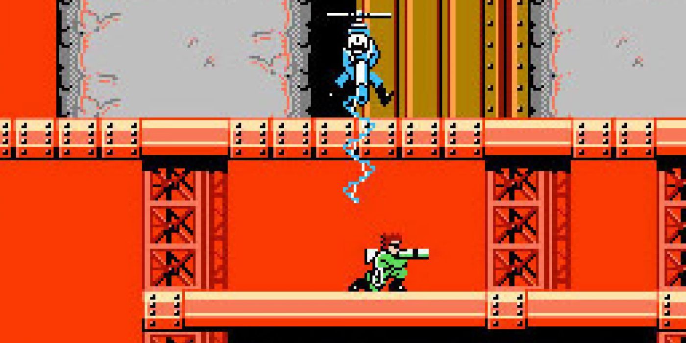 An enemy attempts to take out Ladd in the original Bionic Commando
