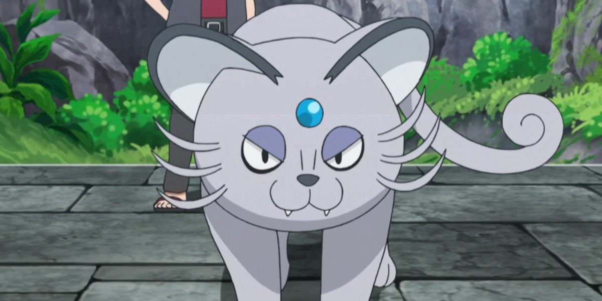 Nanu's Persian entering a battle in the Pokemon anime