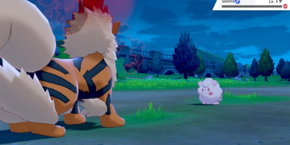 Arcanine using Burn Up in Sword and Shield