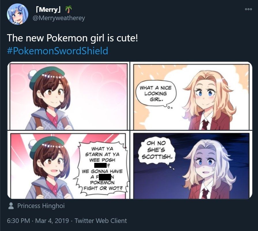 A comic about the Pokemon "Scottish Trainer"