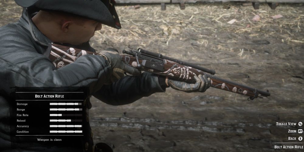 Red Dead Online Bolt Action Rifle With Custom Paint Job