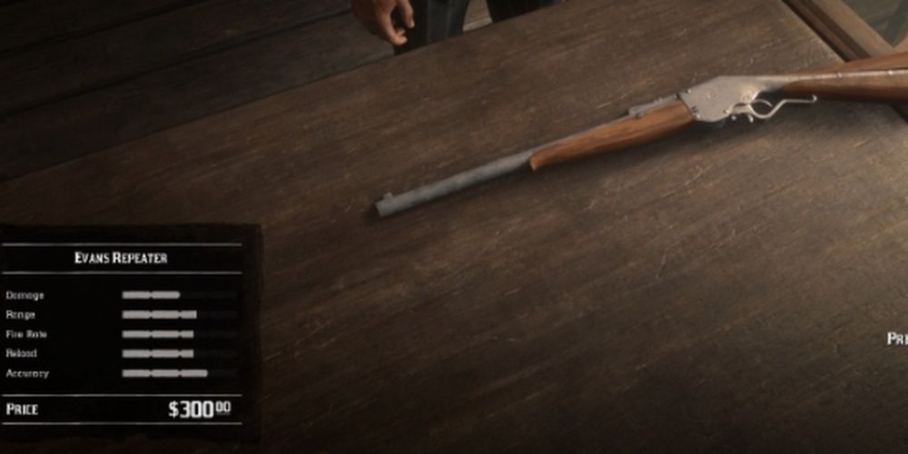 Red Dead Online Evans Repeater On Table At The Gunsmith