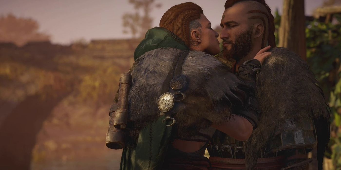 Assassin's Creed Valhalla: Female Eivor Getting All Smoochy With Someone