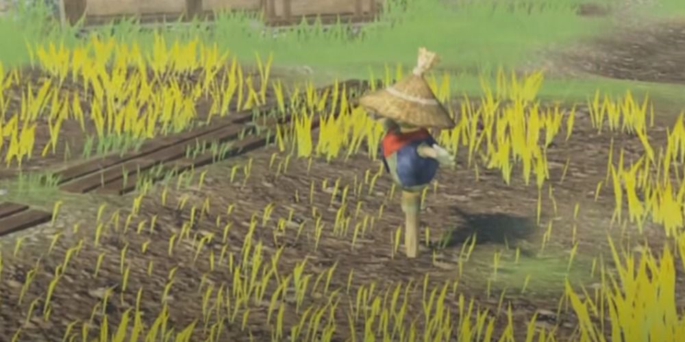 Scarecrows in Mabe Village in Age of Calamity