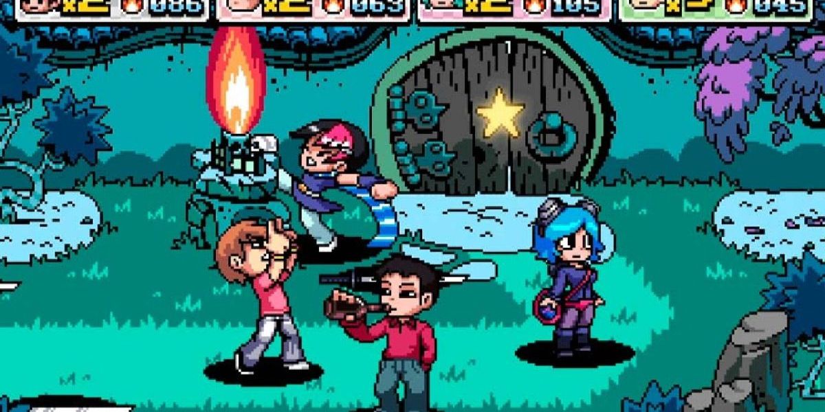 Image of the playable characters from Scott Pilgrim vs. the World: The Game.