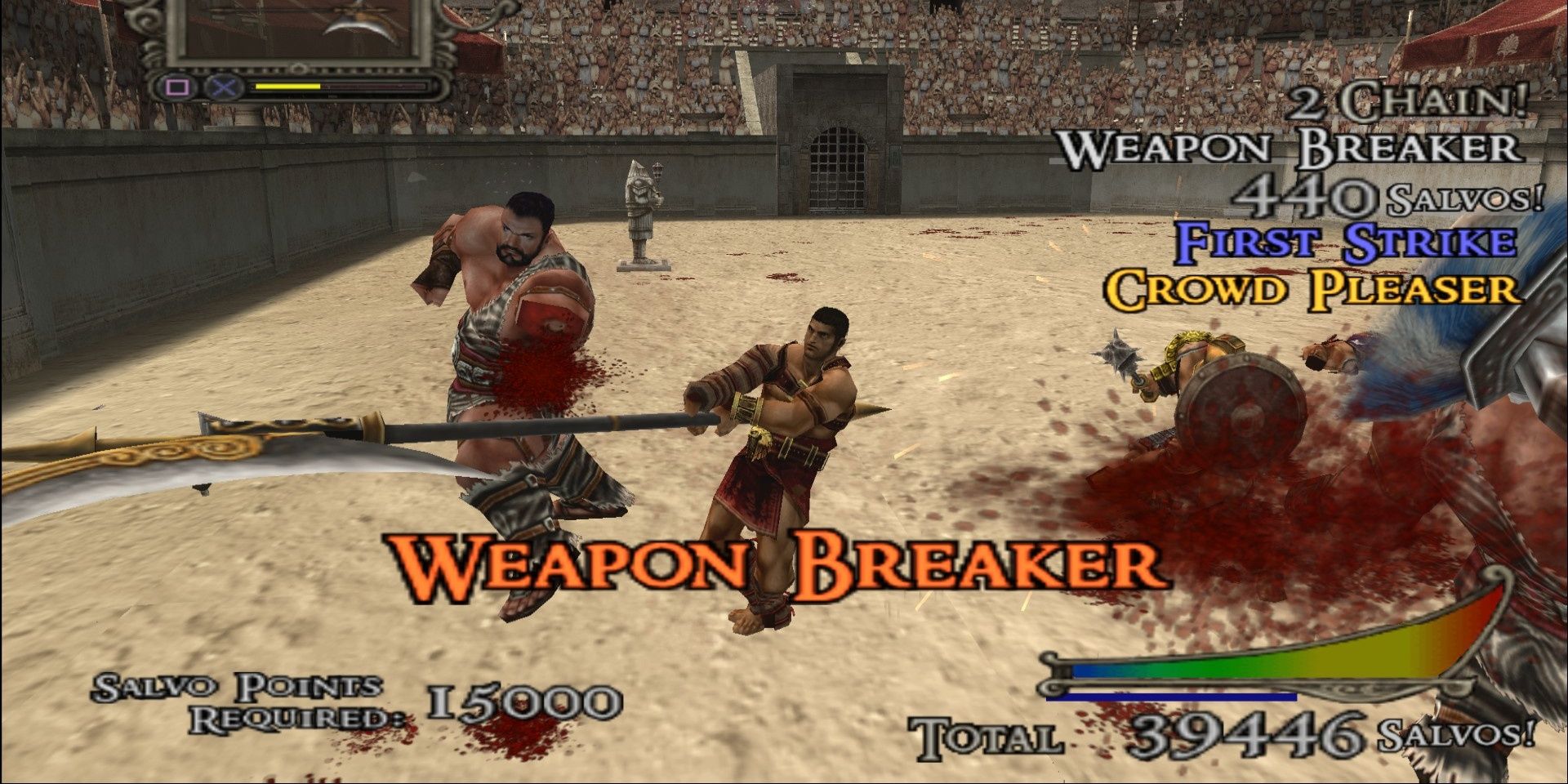 An arena battle in Shadow of Rome
