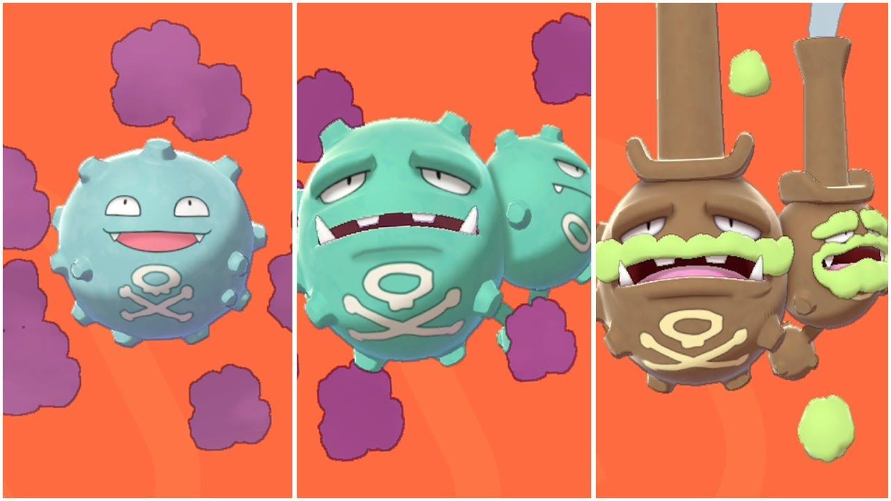 shiny koffing weezing and galarian weezing