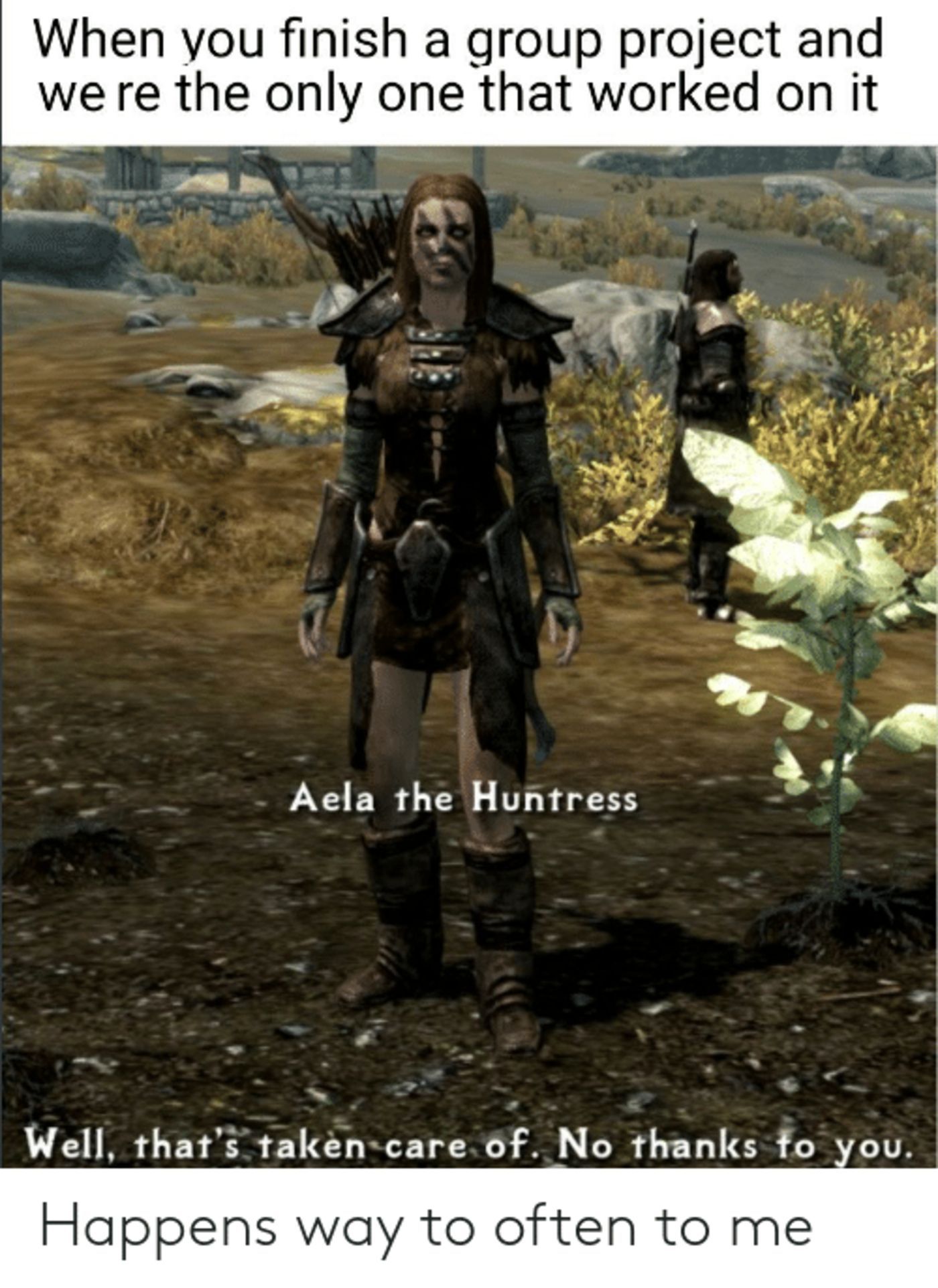 Skyrim aela the huntress meme