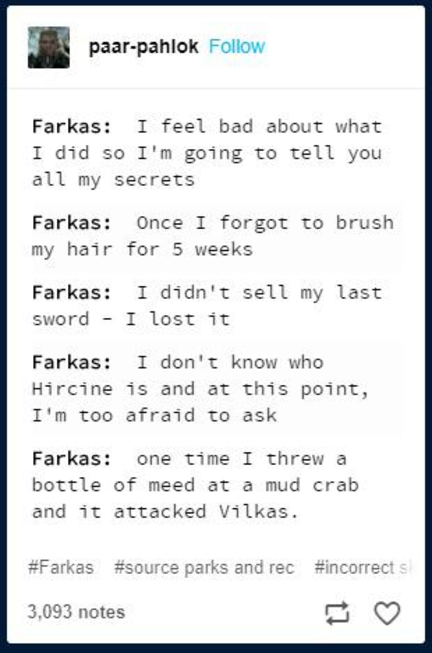 Skyrim Farkas meme