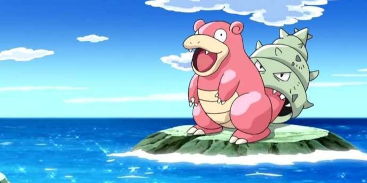 Slowbro sitting on an island