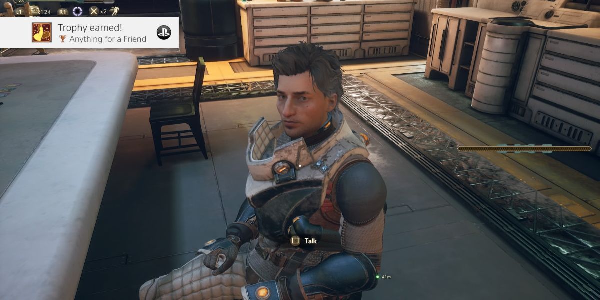 Felix aboard the Unreliable in The Outer Worlds