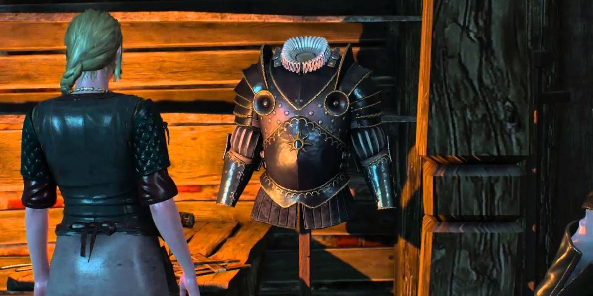 A view of a Nilfgardian armor in Witcher 3