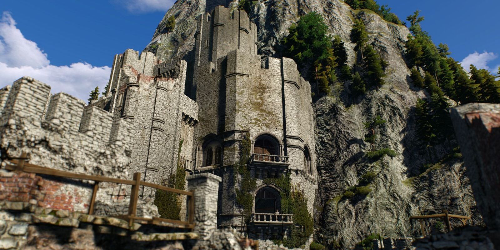 The front view of Kaer Morhen's keep