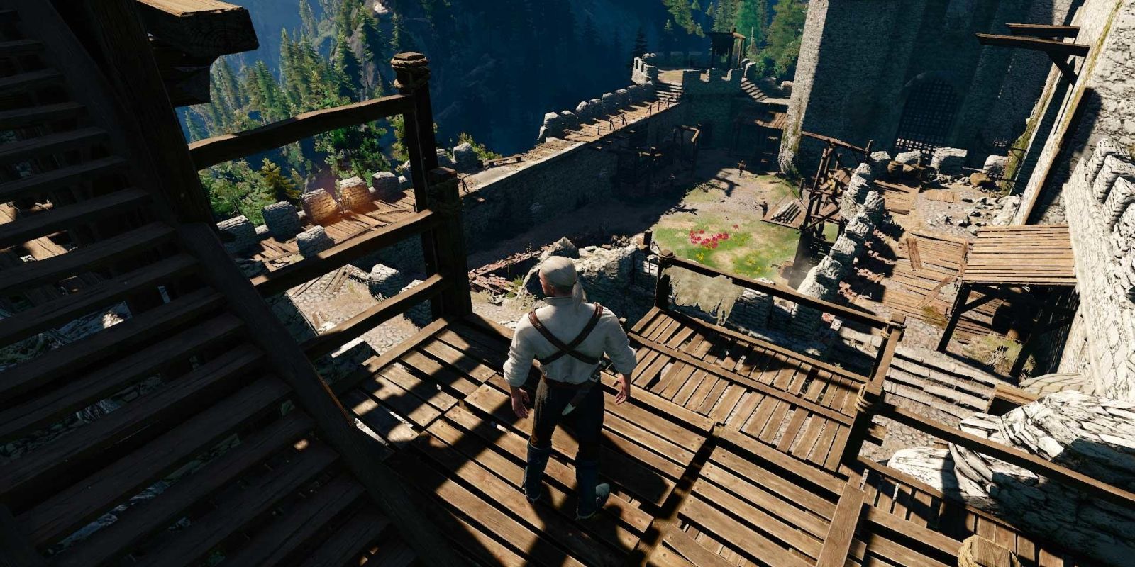 A screen from the tutorial mission in the Witcher 3