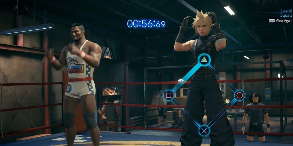 The squats challenge in the Burning Thighs side quest in Final Fantasy VII Remake