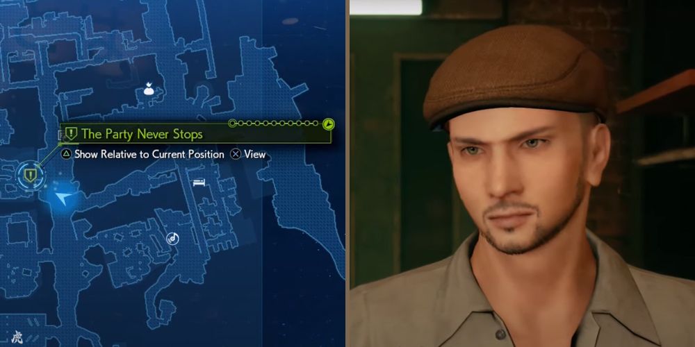 Initiating the The Party Never Stops (Chocobo Sam) side quest in Final Fantasy VII Remake