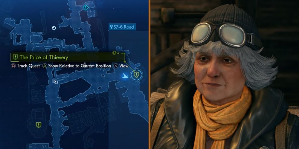 Initiating the The Price of Thievery (Madame M) side quest in Final Fantasy VII Remake