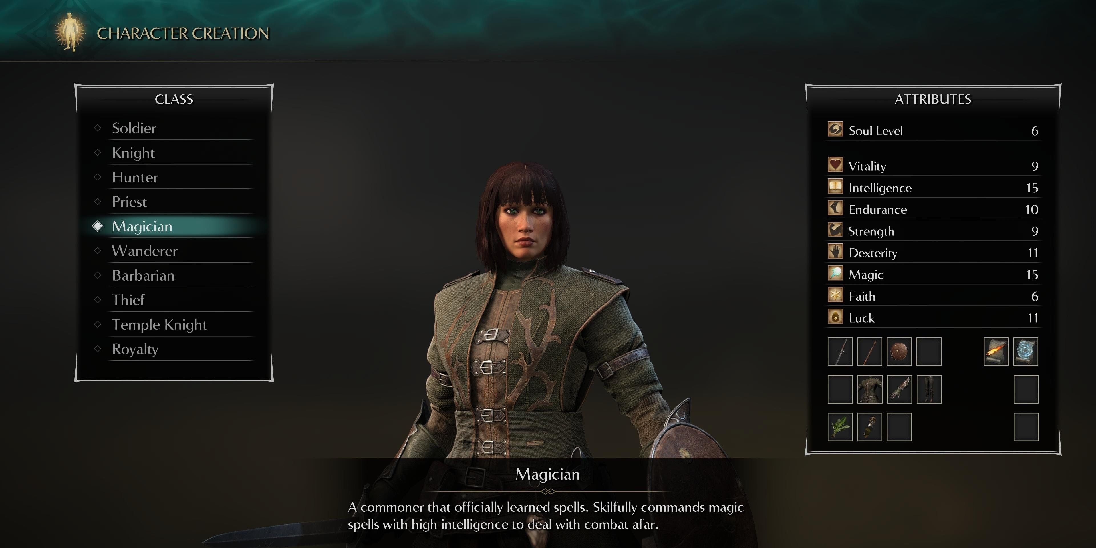the magician class in demon's souls character creation