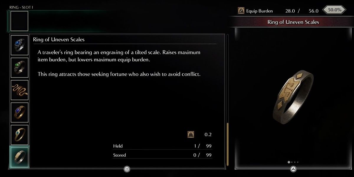 Item menu in Demon's souls
