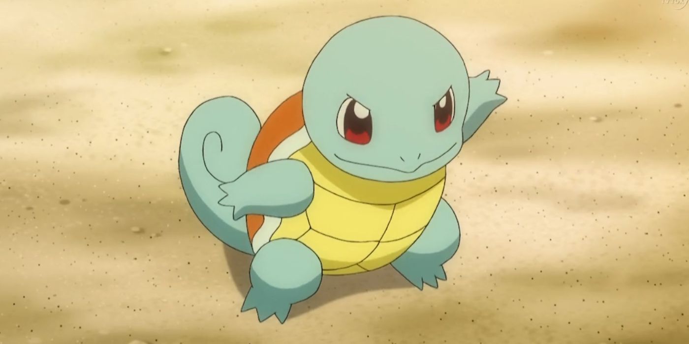 Ash's Squirtle entering a battle in the Pokemon anime