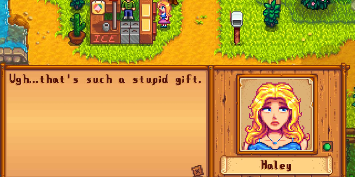 Haley being rude in Stardew Valley