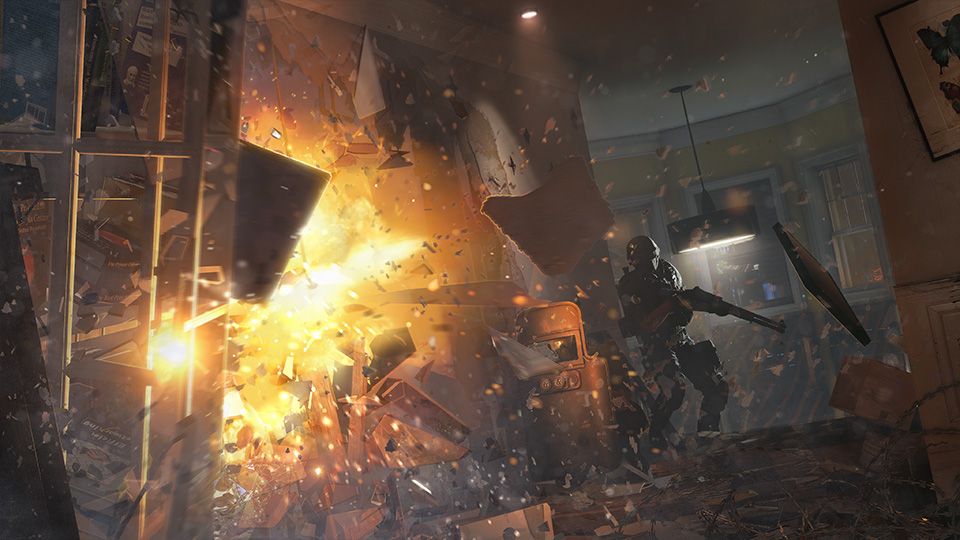 Rainbow Six Siege Breach Defense Shotgun Explosion