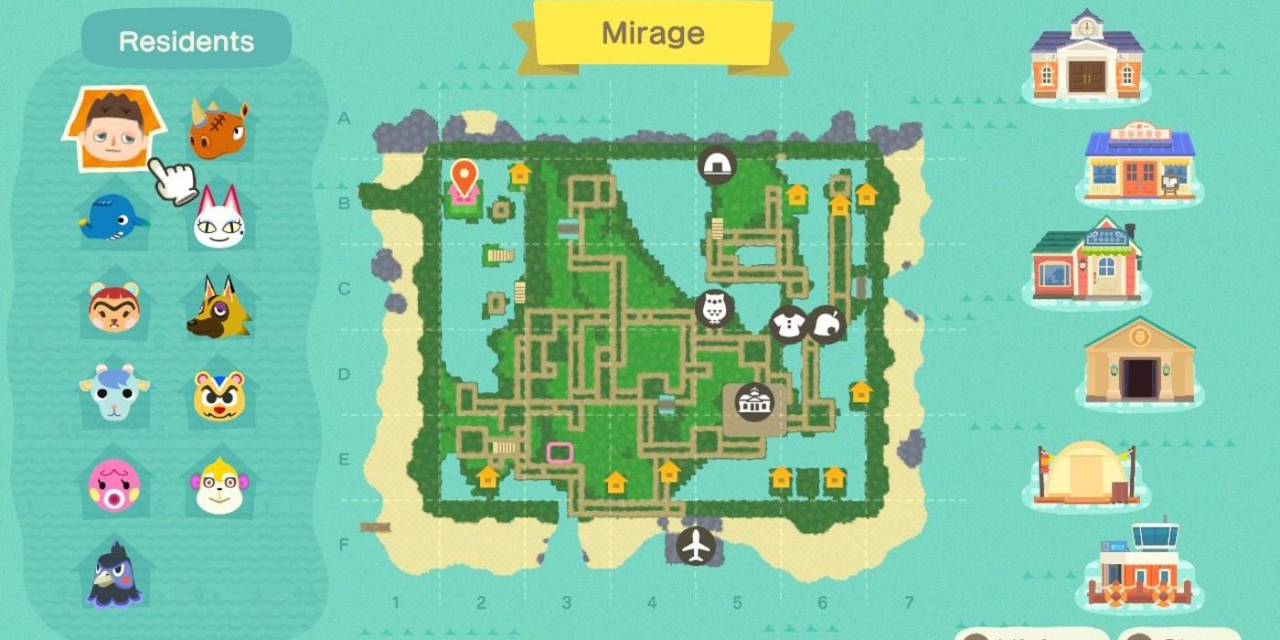 Map in Animal Crossing: New Horizons