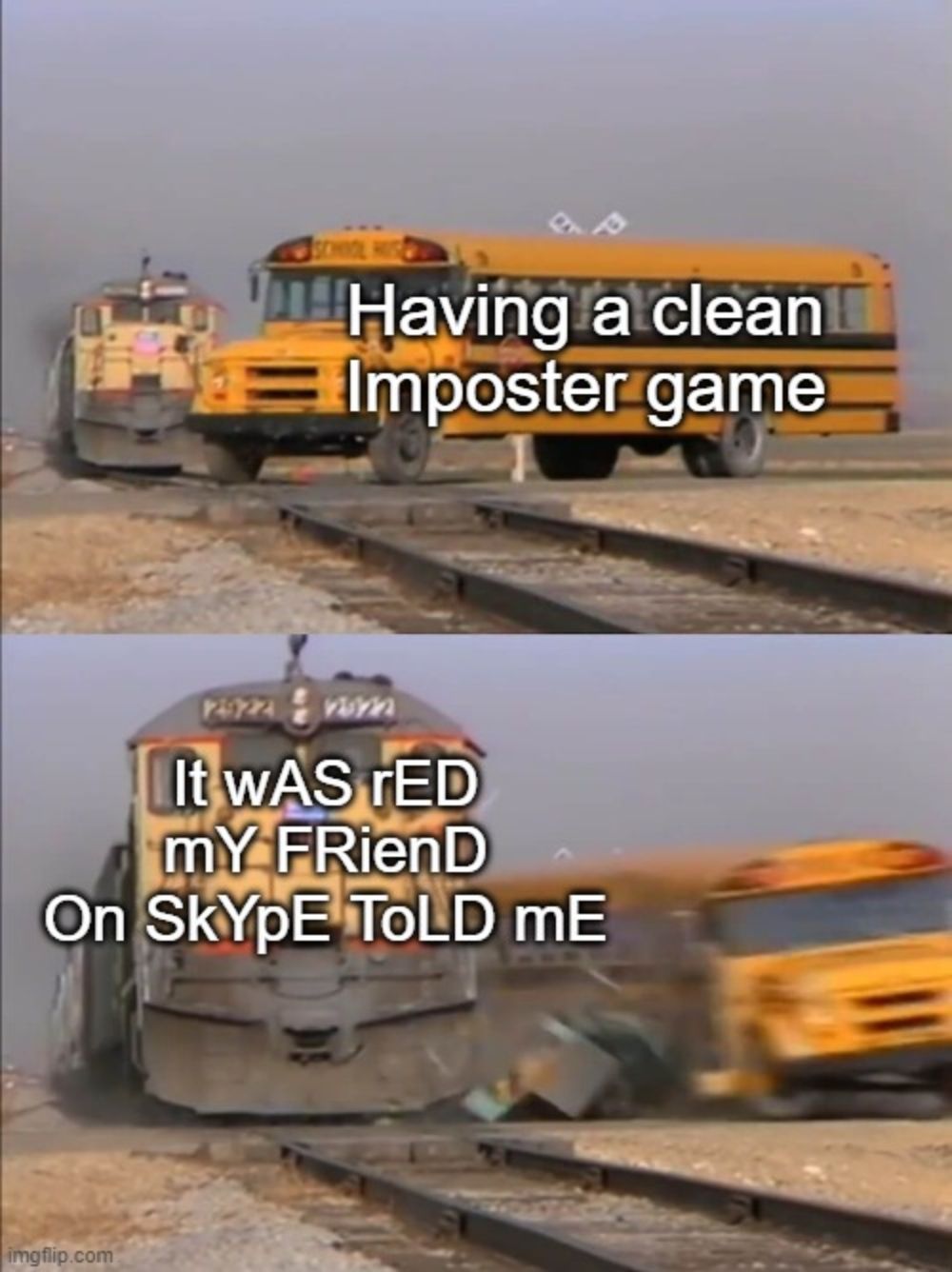 A meme about Among Us Imposters