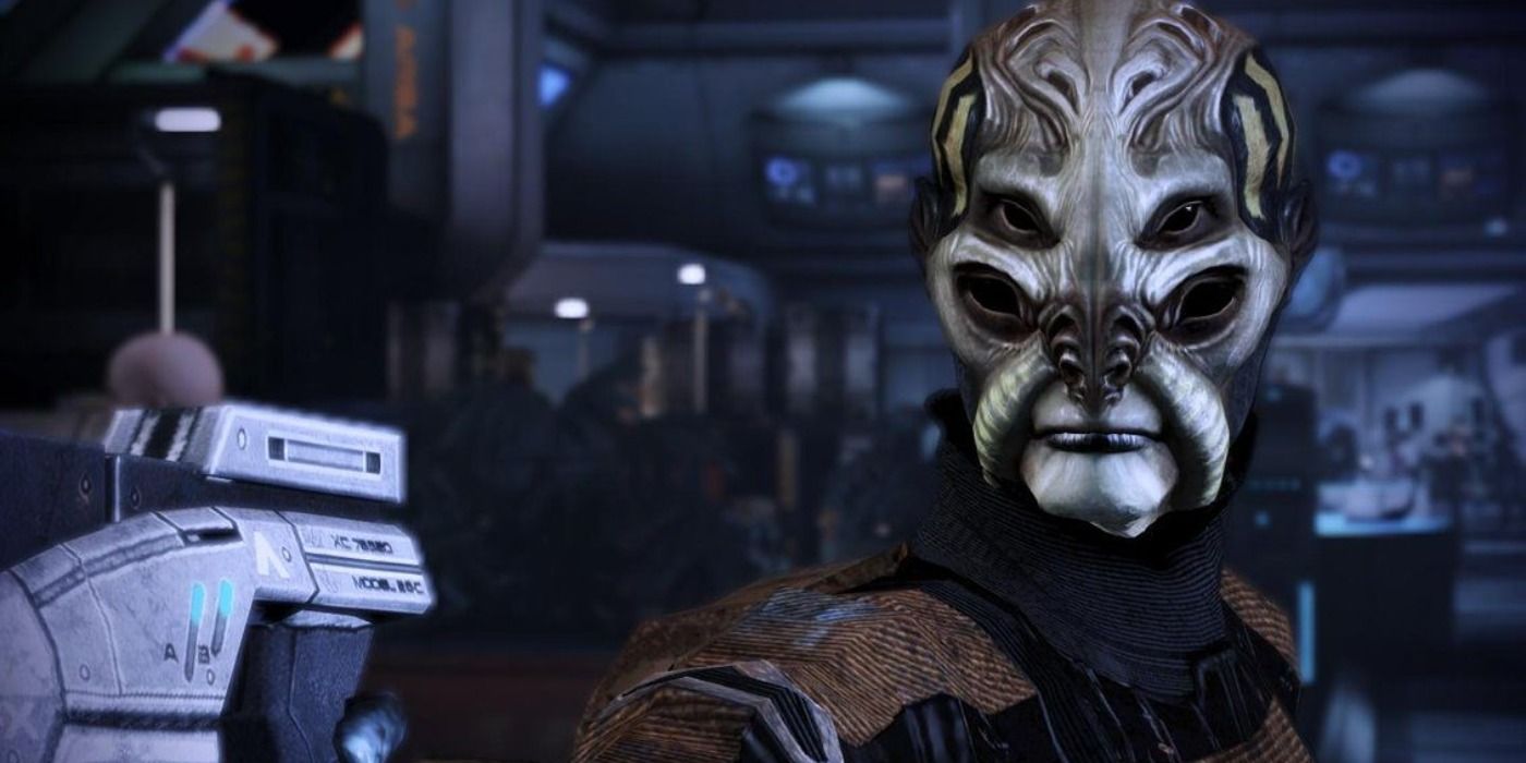Balak pointing a gun from Mass Effect
