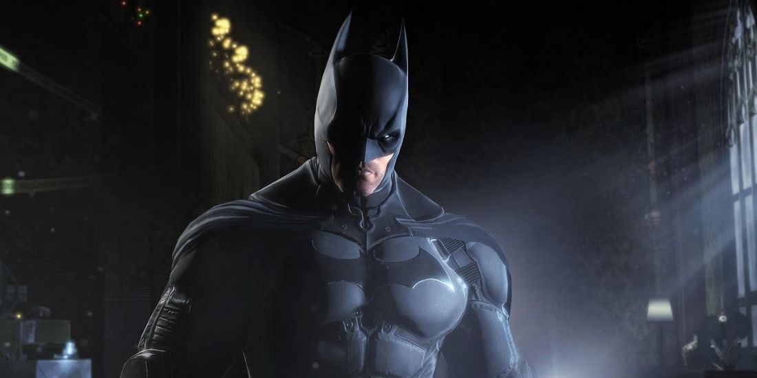 Batman in a cutscene from Batman Arkham Origins
