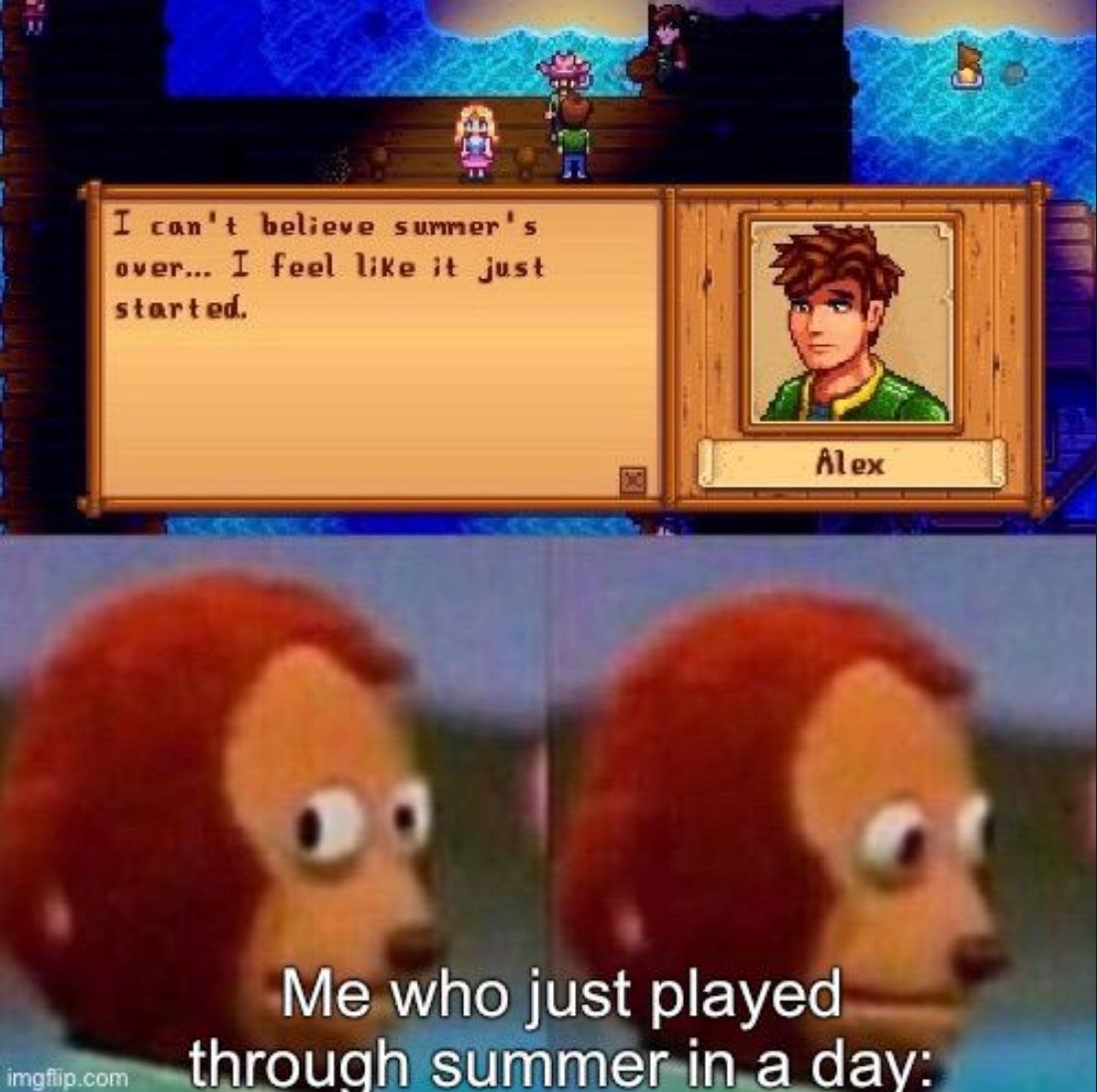 Binge playing Stardew Valley Meme
