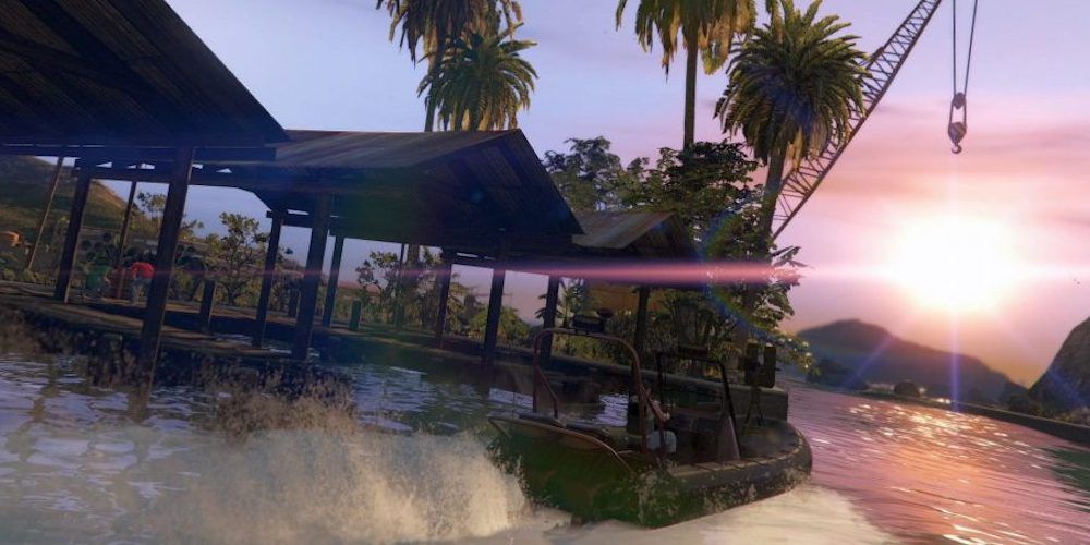 Cayo Perico on a boat GTA Online