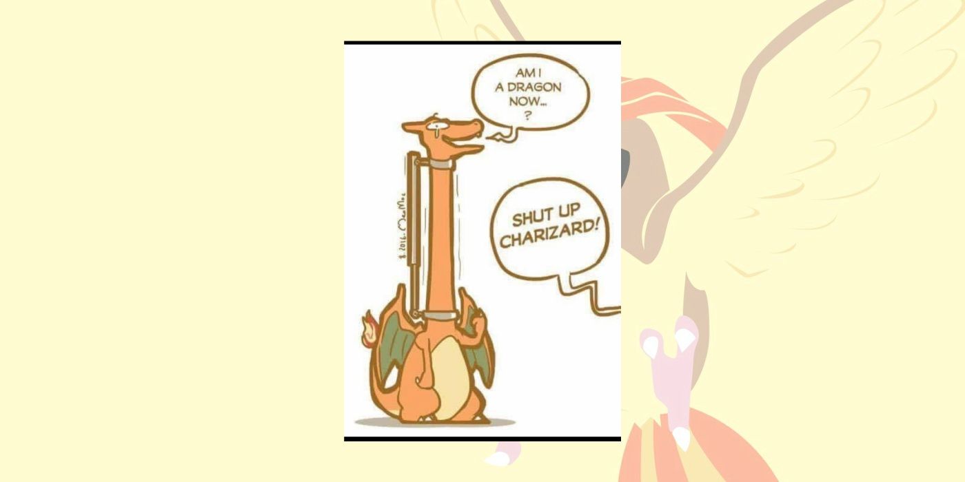 charizard stretching its neck to become a dragon