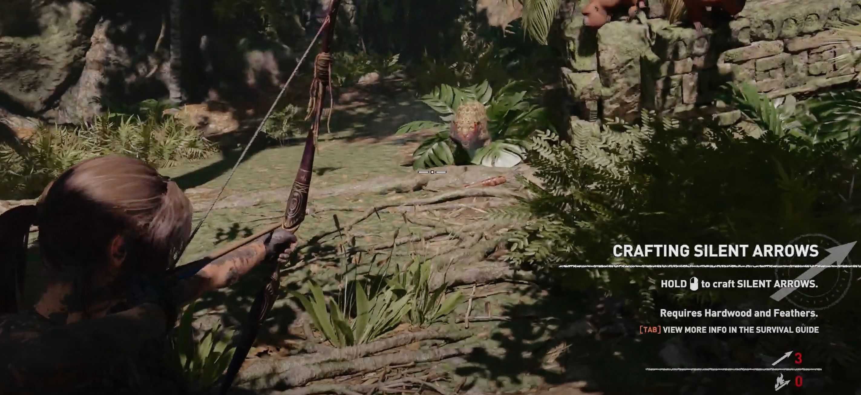 Lara Aiming Arrow At Jaguar