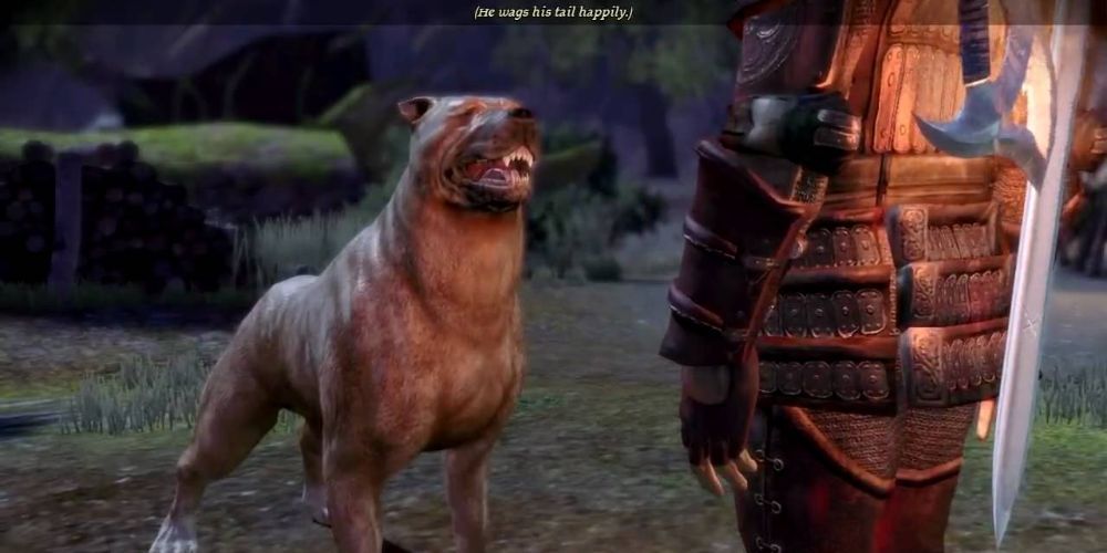 Image of a dog in a video game.