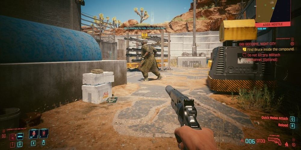 Cyberpunk 2077 Enemy Can't Find V And Starts Yelling