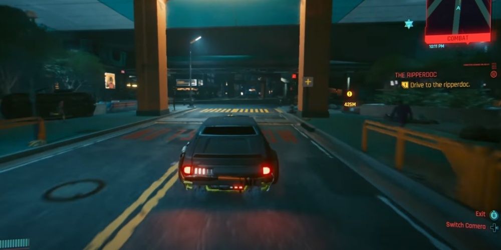 Cyberpunk 2077 Taking A Turn At High Speeds