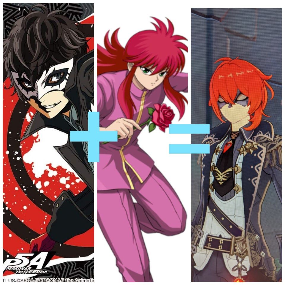 Genshin Impact Yu Yu Hakusho Persona Diluc Joker Kurama