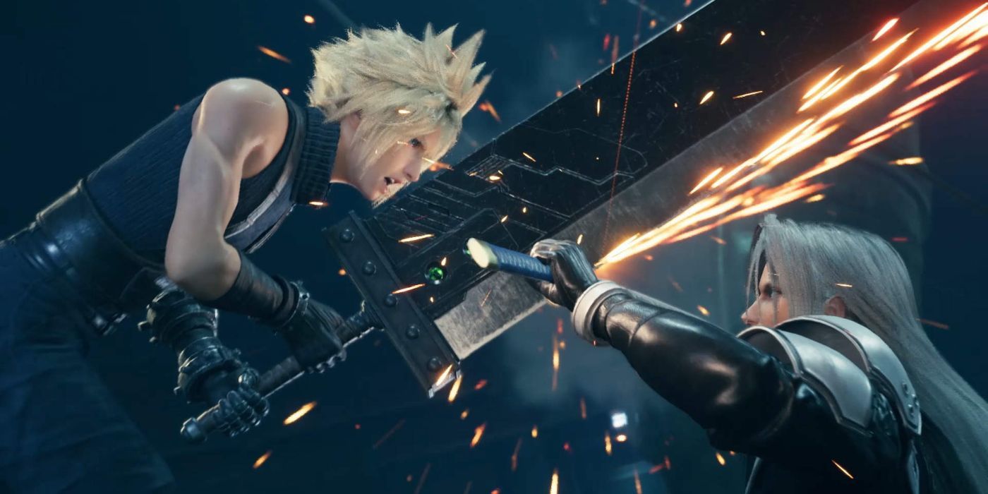 Cloud fights Sephiroth in Final Fantasy 7 Remake