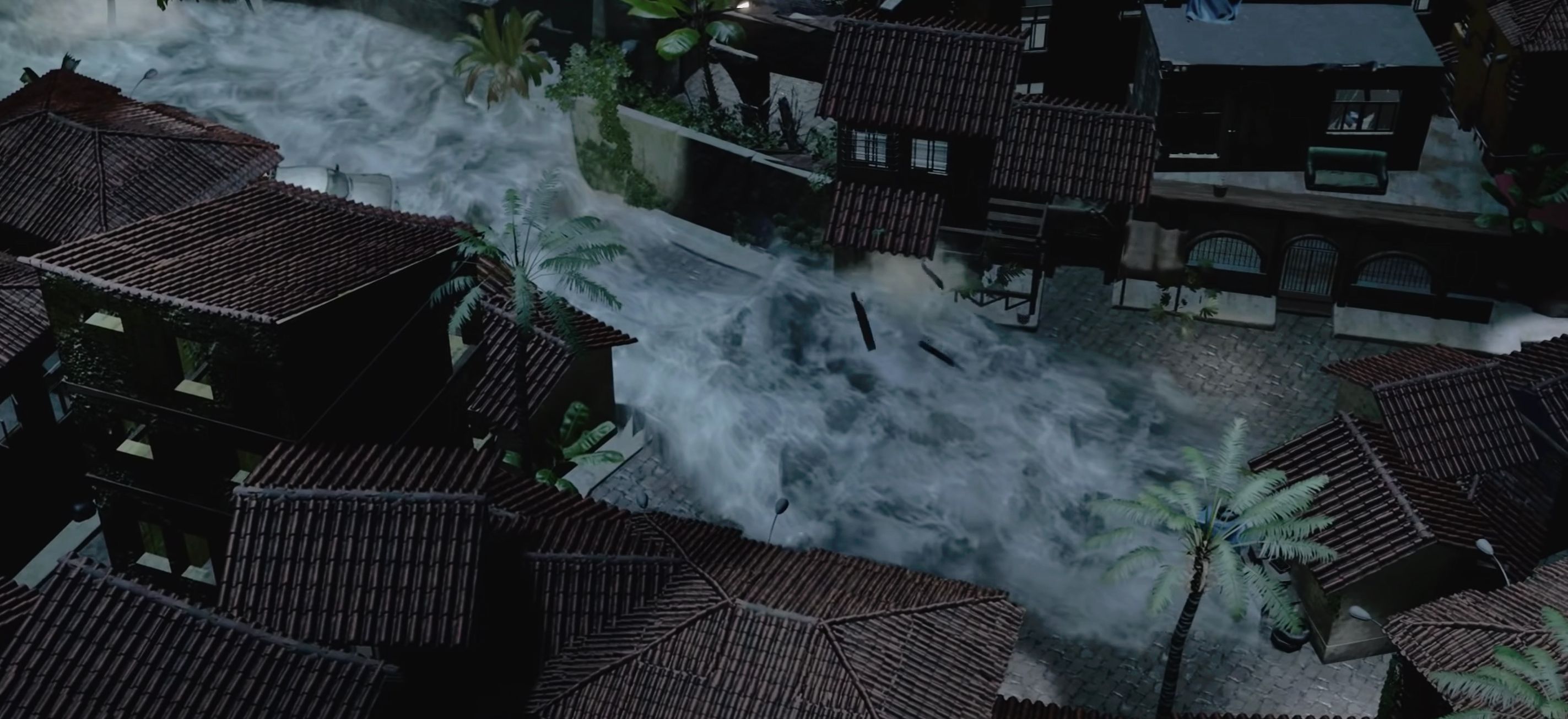 Tsunami Floods Destroying Town