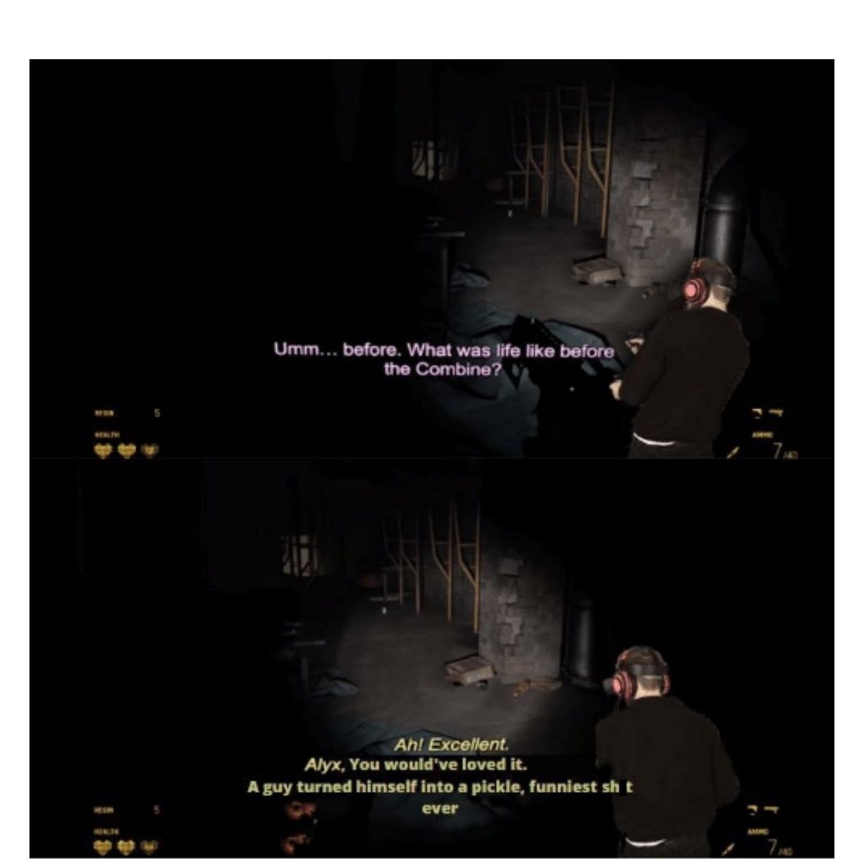Half Life Alyx VR Pewdiepie Playthrough Meme Cropped