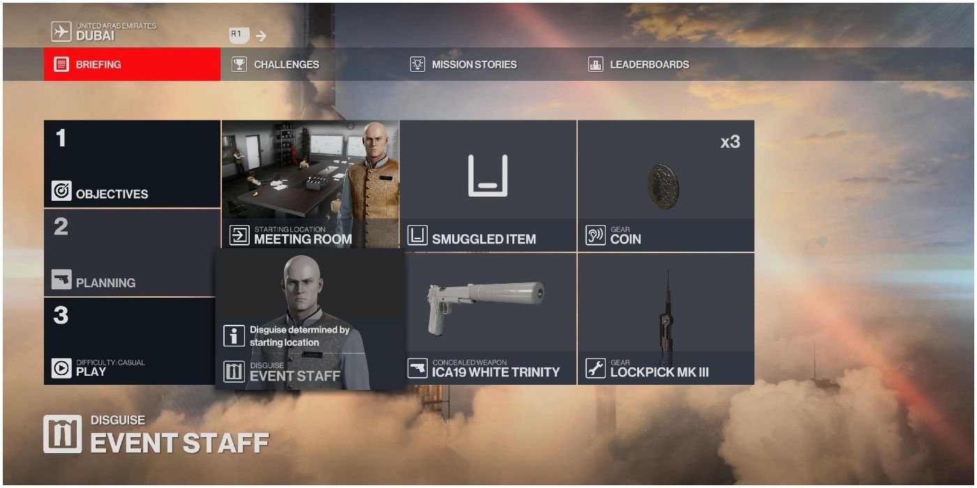 Hitman 3 planning mission screen
