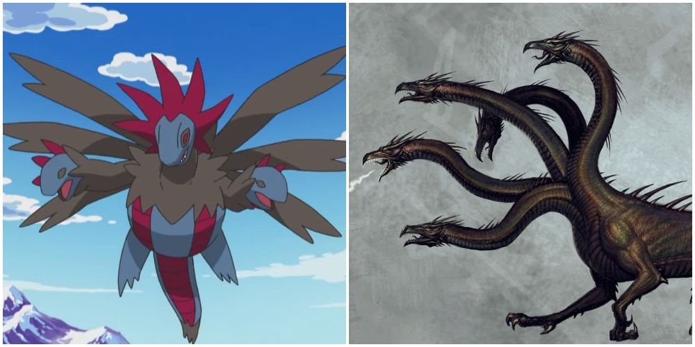 Hydreigon and its inspiration, the Hydra