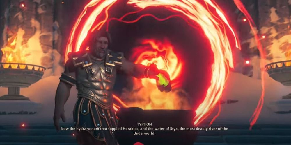 Ligyron creating a god killing poison for Typhon